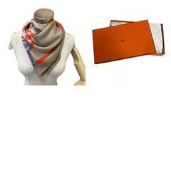 エルメス HERMES ストール トライアングルジェアン ETRIERS 鐙 ベージュの画像