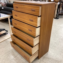 【ジモティー割引で最大15％OFF⭐️】タンス 　ブラウン　上段カギ付き　全国家具工業連合会の画像