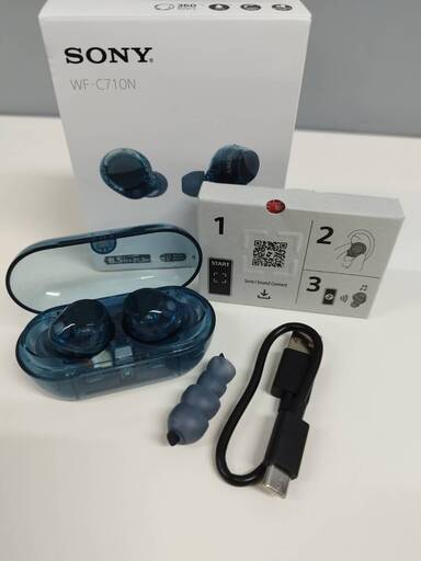 【未使用に近い】SONY WF-C710N ワイヤレスイヤホン/グラスブルー