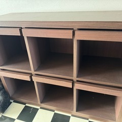 6面ラック付き収納棚　高さ850×幅1150の画像