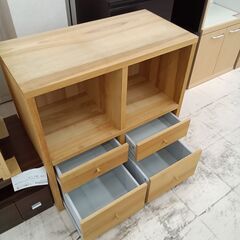 リユースのサカイ栃木店★ジモティ割あり★  収納棚 ベージュ W80×D40×H80.5 クリーニング済み TC11917の画像