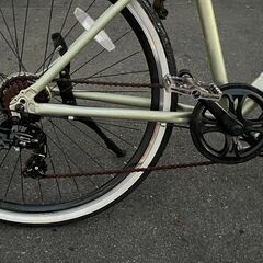 【リサイクルショップどりーむ天保山店】No.570 エコチャリNo.22655R 自転車 HILAND ライトグリーン 28インチ ギア△(異音あり) ベル〇 ライト無しの画像