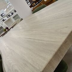 リユースのサカイ栃木店★ジモティ割あり★ タンスのゲン ダイニングセット ベージュ×グリーン W140×D80×H73 クリーニング済み TC11918の画像