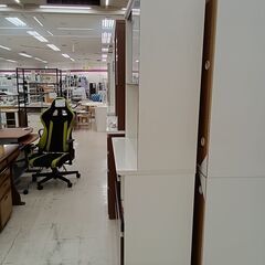 リユースのサカイ栃木店★ジモティ割あり★ 綾野家具 食器棚 ブラウン×ホワイト W100×D50×H202.5 クリーニング済み TC11919の画像