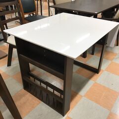 ＼家具＊家電のお店／【ｼﾞｬﾝｸﾞﾙｼﾞｬﾝｸﾞﾙ石川金沢店】バタフライ ダイニングセット2人用 ニトリ 木目調/ホワイト W(幅)92-120×D(奥行き)75×H(高さ)69.5cmの画像