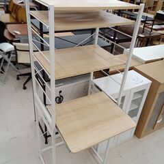 リユースのサカイ栃木店★ジモティ割あり★  レンジ台 ベージュ×ホワイト W60×D46×H170.5 クリーニング済み TC11920の画像