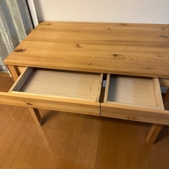 無印良品　デスク　無垢材　テーブルの画像