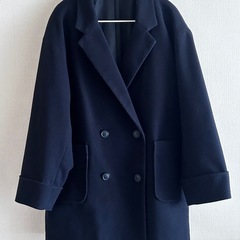 グローバルワーク　ウーリーテックジャケットコート　ネイビー　XLの画像