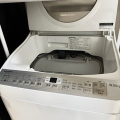 SHARP 洗濯乾燥機 ES-TX5B-N（収納ラック付き）の画像