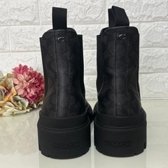 COACH シグネチャー サイドゴアブーツ 26cm コリン ブーツ 厚底の画像