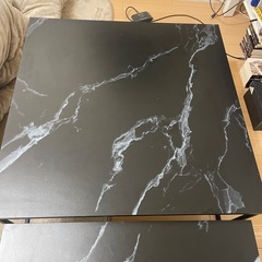 大理石柄 ローテーブル ローデスク ネストテーブル スチール LOWYAの画像