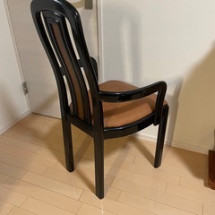 イタリア製　ビンテージチェア　レトロ　ダイニングチェア　木目調　椅子　本革の画像