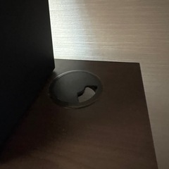 パソコンデスク＆プリンター台 引き出し付き ダークブラウンの画像