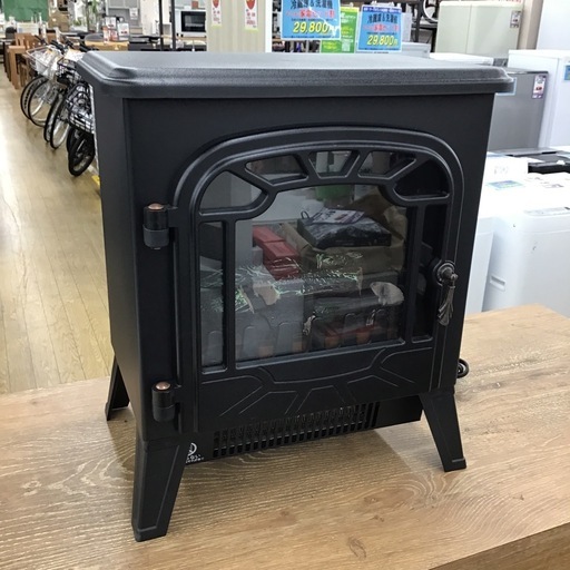 アンダルシア☆暖炉型レトロファンヒーター。黒 ノスタルジア