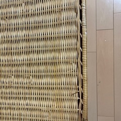 ラタン　2段収納　バスケット　藤　2個セットの画像