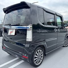 岡山【自社ローン】保証人無可★全国対応★N-BOXカスタム【G Lパッケージ】純正15インチAW/両側パワスラ/スマートキー/バックカメラ/DVD再生/フルフラットシート/ドアバイザー/ETCの画像