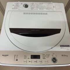 SHARP シャープ 全自動電気洗濯機 6.0kg ES-GE6F-T 2022年製 動作OKの画像