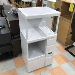 ＼家具＊家電のお店／【ｼﾞｬﾝｸﾞﾙｼﾞｬﾝｸﾞﾙ石川金沢店】ライスストッカー レンジ台 ホワイト W(幅)56×D(奥行き)45.5×H(高さ)116.1cmの画像