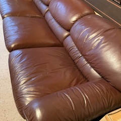 本革ソファー　机　応接セット　レトロ　12月16日まで受付　 モダン の画像