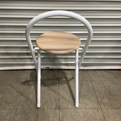 折りたたみ椅子 チェア 木目調 ホワイトの画像