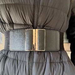 【新品未開封】コート(ワンピースなど)用ゴムベルト(キャメル×ゴールド)※色違いも有の画像