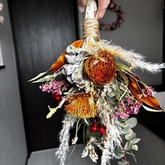 ドライフラワー スワッグ ブーケ クリスマスの画像