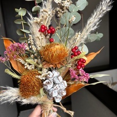 ドライフラワー スワッグ ブーケ クリスマスの画像