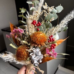 ドライフラワー スワッグ ブーケ クリスマスの画像