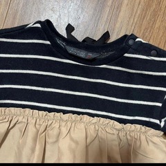 futafuta ブラッククローゼット　バースデイ　ボーダー80 裏起毛保育園着の画像