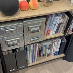 I字型・L字型デスク + シェルフ （オーク×ブラックアイアン）の画像