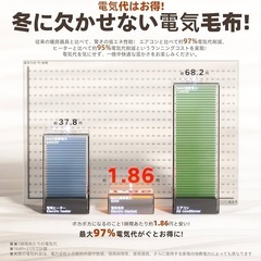 電気毛布 掛け 敷き 兼用 5段階温度調節 切り忘れ防止機能 節電の画像