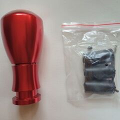 汎用品 シフトノブ 5速MT車用 レッド 口径変換アダプター付の画像