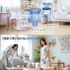 ❤️新品❤️ 掃除機 コードレス 50000Pa コードレス掃除機 自立式 着脱式バッテリーの画像