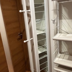 【ニトリ人気商品】回転式スタンドミラー★ハンガーラック＆裏面収納付き（ホワイト）の画像