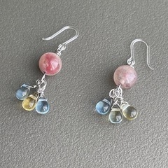 トルマリンとチェコの樹脂ピアスの画像