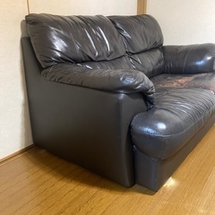 2人掛けレザーソファー【難あり】の画像