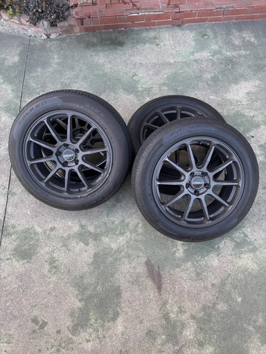 タイヤ、ホイール 4本 RAYS レイズ HOMURA ホムラ HYUGA ヒューガ HP10 7.5J 18インチ PCD114.3 5穴 +50 ファルケン　ジークス　フォレスター