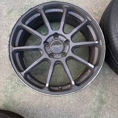 タイヤ、ホイール 4本 RAYS レイズ HOMURA ホムラ HYUGA ヒューガ HP10 7.5J 18インチ PCD114.3 5穴 +50 ファルケン　ジークス　フォレスターの画像