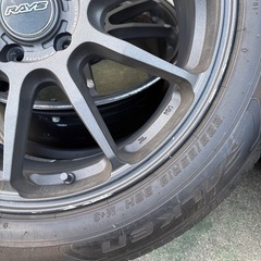 タイヤ、ホイール 4本 RAYS レイズ HOMURA ホムラ HYUGA ヒューガ HP10 7.5J 18インチ PCD114.3 5穴 +50 ファルケン　ジークス　フォレスターの画像