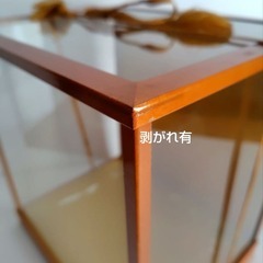 ガラスショーケース　木枠　金屏風　高さ約33×横32cm　ディスプレイケースの画像