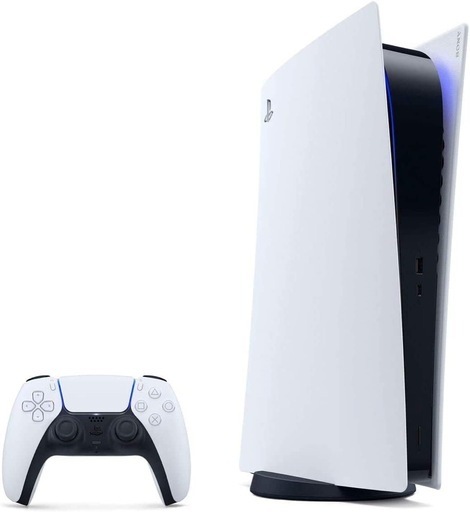 PlayStation 5 デジタル・エディション、ホワイト、DualSenseコントローラー付き。(クリーニング済み)