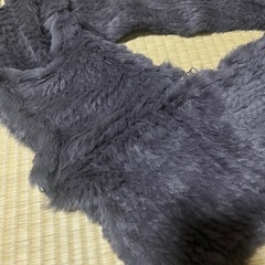 ラビットファー ダークグレー スヌード ファスナー付きの画像