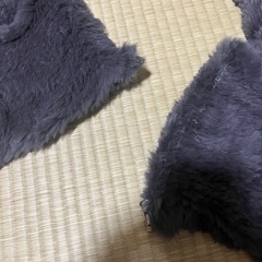 ラビットファー ダークグレー スヌード ファスナー付きの画像