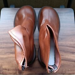 新品 23.5cm レディース ブーツ ブラウン 厚底 シューズ サイドゴア 識別番号:【B206-S】の画像