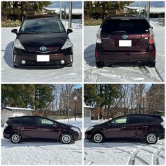 【車検あり】H25/プリウスα/21万キロ/Sチェーンブラック/スタッドレス/ストラーダナビの画像