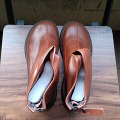 新品 23cm レディース ブーツ ブラウン 厚底 シューズ サイドゴア 識別番号:【B207-S】の画像