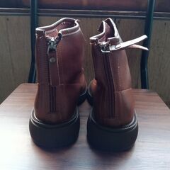 新品 23cm レディース ブーツ ブラウン 厚底 シューズ サイドゴア 識別番号:【B207-S】の画像
