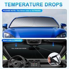 未使用 社外品 GR86 BRZ フロントウィンドウ用サンシェード 遮光 遮熱 折り畳み式 収納袋付きの画像