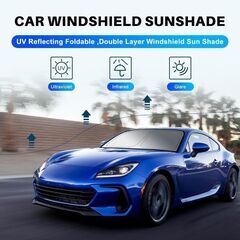 未使用 社外品 GR86 BRZ フロントウィンドウ用サンシェード 遮光 遮熱 折り畳み式 収納袋付きの画像