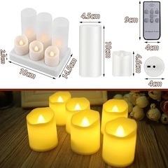 新品 キャンドルライト LEDティーライト 充電式 模擬キャンドル 専用リモコンの画像